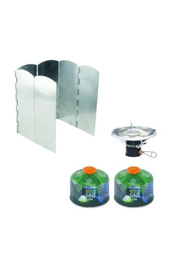 Orcamp No Wind Siboplu Kartuş Ocak+2 Adet 230 gr Tüp+Rüzgarlık ORC-001-C2