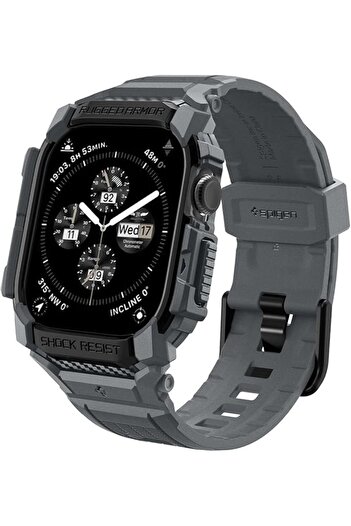 Spigen Rugged Armor Pro designed for Apple Watch Series 10 (46mm) Case with Band - Dark Gray