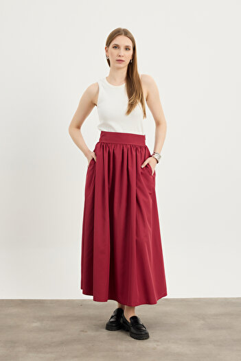 Birgül Bektaş Burgundy Glory Skirt