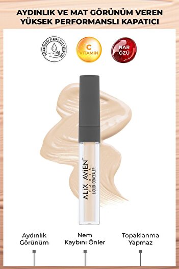 Alix Avien Liquid Under Eye Concealer - Light Skin Neutral Under Skin Tone - Liquid Concealer 101 Light Ivory