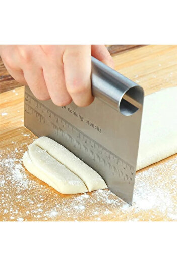 MorPort Stainless Luxury Steel Dough Cutting Apparatus I Steel Cutter Scraper I Pastry and Cake Shaping Spatula