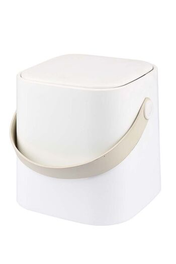 Carat Home 4 Lt White Countertop Kitchen Trash Can - with Click Lid and Handle