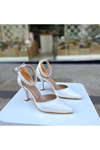 Gloriys Ayakkabı & Çanta Sedef Satin Pearls 9 cm Heel Shoes 01244