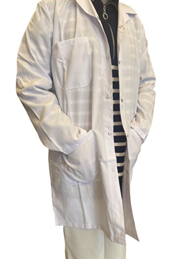 Online Classic Collar Alpaca Fabric White Apron