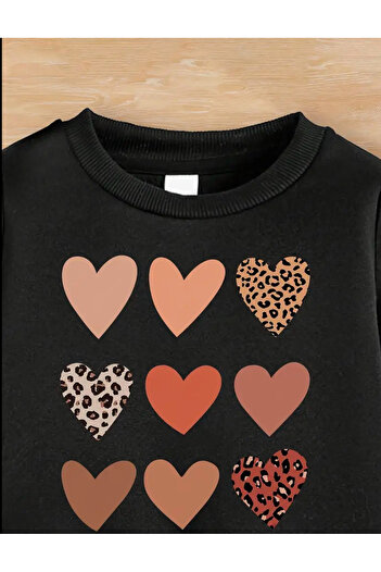 Hamham kids Girl's Heart Printed Bottom Top Suit