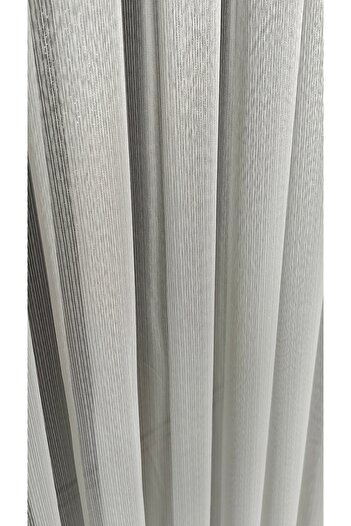 Yuka Shiny Dobby Tulle Curtain Vertical Stripes 1/3 Close Pleat No Crease Don'T Want Ironing Skirt with Lead