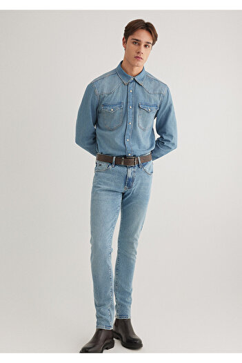 Mavi Robert Classic Denim Western Açık Jean Gömlek Slim Fit / Dar Kesim 0211454-89516