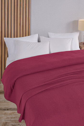 Evim Cotton Maya Pique Bedspread Single Dark Pink 160X230 cm