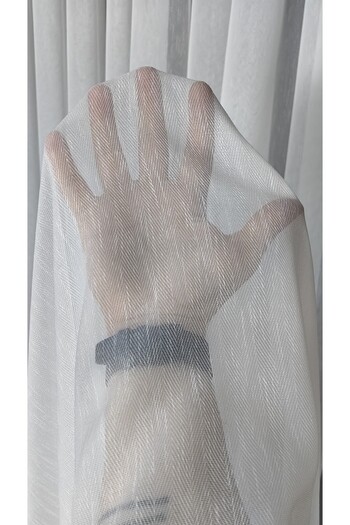 Yuka Linen Tulle Curtain - Thin Fish Back Model, 1/3 Tight Pleat, Non-Wrinkle Ironing and Leaded Skirt