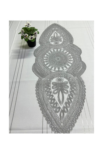 Çt Çeyizci Tekstil French Lace Detailed Single Runner, Table Top Runner, Tablecloth Runner