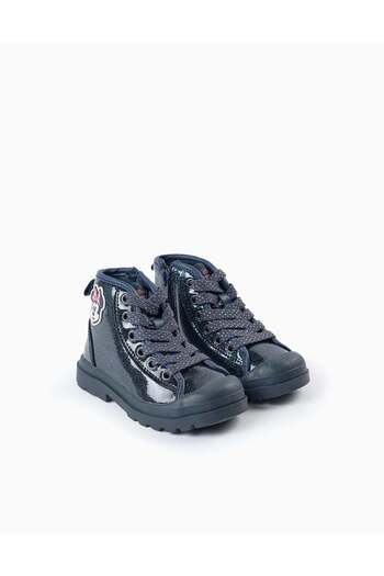 Ziddy SHINY BOOTS FOR BABY GIRLS 'MINNIE' DARK BLUE
