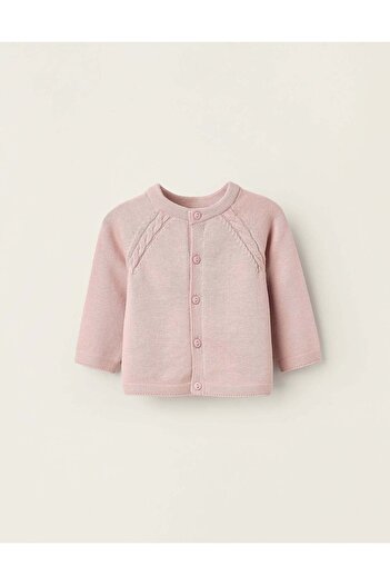 Ziddy COTTON CARDIGAN FOR NEWBORN GIRLS PINK