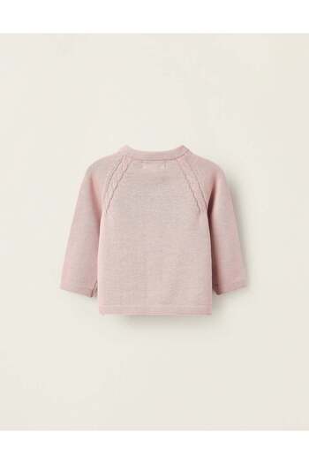 Ziddy COTTON CARDIGAN FOR NEWBORN GIRLS PINK