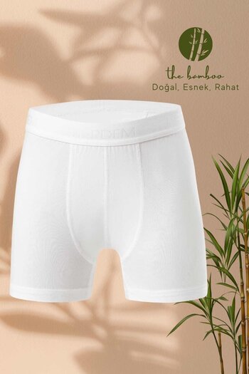 ERDEM İÇ GİYİM Weweus Beyaz Erkek Çocuk Süper Ince Doğal Bambu Lüks Boxer 3365