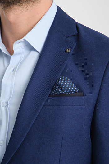 Frappoli Alfredo Men's Parliament Mono Neck Linen Print Slim Fit Sports Blazer Jacket