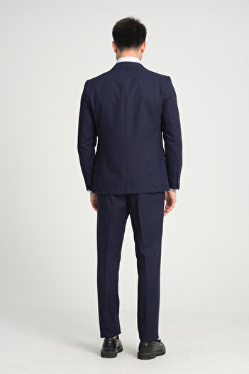 Frappoli Slim Fit Men's Solid Mono Neck Double Slit Lined Suit Dress