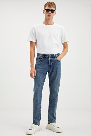 GRIMELANGE Antonia Men's - Flexible and Thick Textured Light Blue Jeans