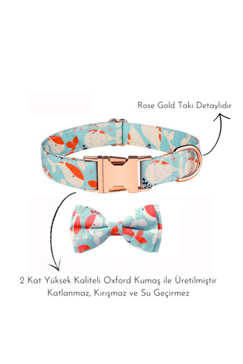 PAKEWAY Patterned Dog Collar with Bow Tie