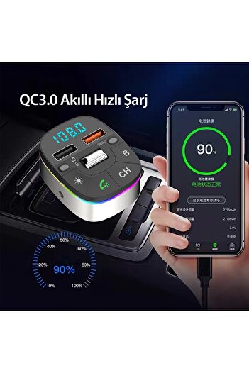 GHK TECH Bluetooth Usb3.0 Dijital Fm Transmitter Ve Jack Kablosu
