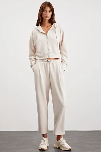 GRIMELANGE Γυναικεία φούτερ από οργανικό βαμβάκι Gıada Vanilla Relaxed Fit