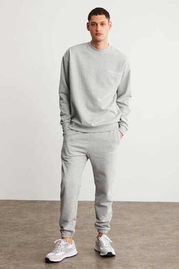 GRIMELANGE Marshall Men's Embroidered Fleece Cotton Tracksuit Set - Relaxed Grimelange