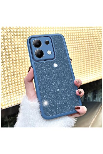 Zebana Xiaomi Redmi Note 14S Uyumlu Kılıf Zebana Işıltım Silikon Kılıf - Kamera Lens Korumalı Açık Mavi
