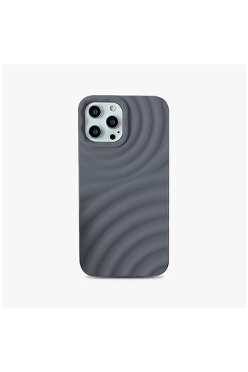 Zebana Apple iPhone 15 Pro Max Compatible Case 3D Water Silicone Case Gray