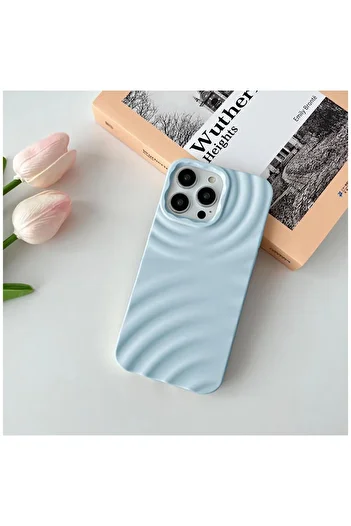 Zebana Apple iPhone 12 Pro Max Compatible Case 3D Water Silicone Case Light Blue