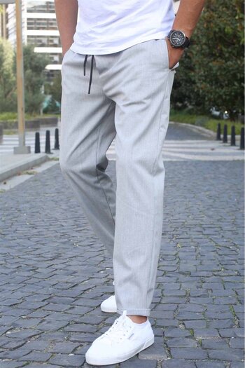 Madmext Gray Basic Jogger Trousers 5486