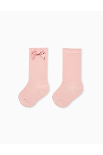 Ziddy HIGH SOCKS WITH BOW FOR BABY GIRLS, PINK