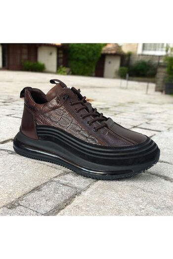 Voyager Ανδρικές Μπότες - Λαστιχένιο δέσιμο, Croco Leather, Air Foam Sole, E053