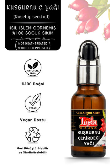 TİJDA Rosehip Seed Oil 100% Cold Pressed 20 ml (Rosehip Seed Oil)
