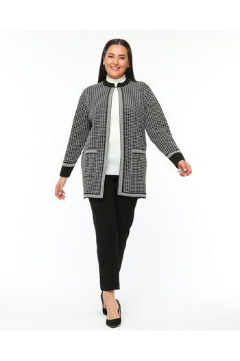 Elvin Knitwear Women's Large Size Winter Autumn Thick Mother Cardigan