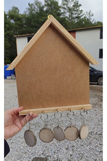 Oduncudünyası 25X30Cm Wooden Framed Paintable Outdoor Keychain Board Raw