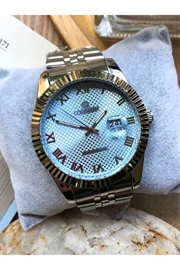 Coliseum Round Inside Blue Silver Men's Wrist Watch