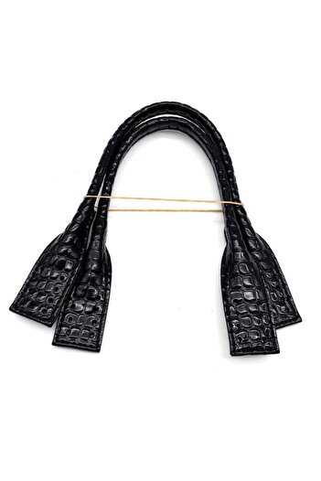 angel çanta aksesuar Angel Pelikan Model Short Bag - Croco Patterned Patent Leather Black