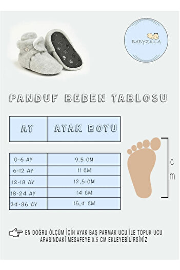 BabyZilla Kaydırmaz Taban, Terletmeyen Pamuk Astarlı, Ayarlanabilir Çıtçıtlı, Ev Patiği, Bebek Pandufu