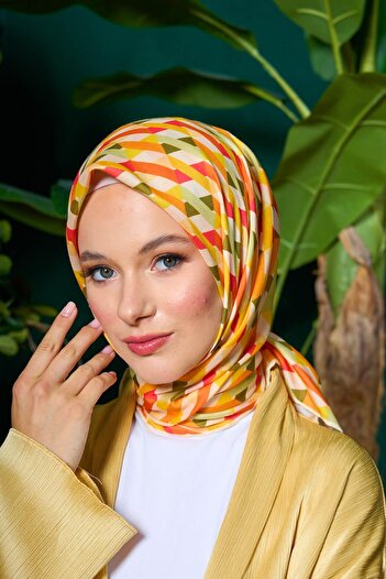 İpekhan Marrakech Collection Soft Scarf Yellow Pink 1205-07