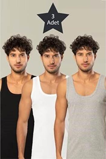ERDEM İÇ GİYİM Erdem 3-Piece Men's Ribbed Undershirt 1110SBG