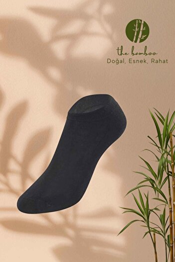 ERDEM İÇ GİYİM Weweus Black Natural Bamboo Luxury Super Thin Men's Sneaker Socks