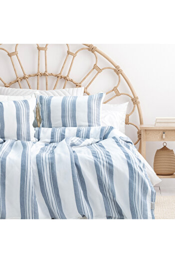 Schafer Double Indigo Duvet Cover Set - Home Costa Yarn, 4 Pieces