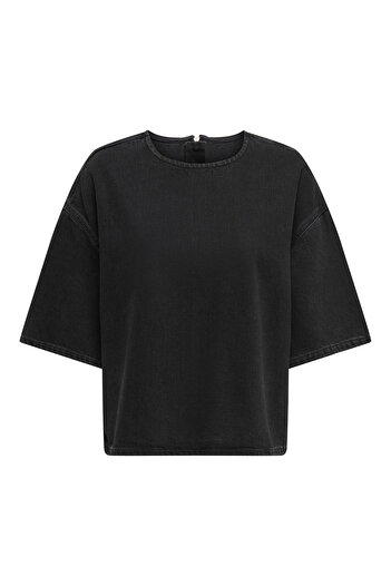 ONLY Onlbarbara Dnm Fabric S/S Shirt - Azg