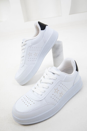 SOHO Weiß-Schwarzer Damen-Sneaker 20157
