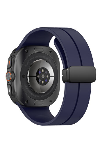 Techmaster Samsung Galaxy Watch 7 Ultra 47mm Uyumlu Manyetik Mıknatıslı Band Silikon Kordon Kayış