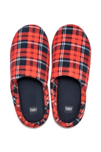 Twigy Men's Red Fleece House Slippers - Size 41/46