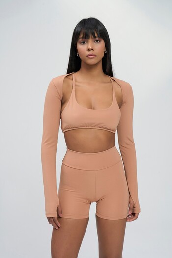 YEXECH Verve Sports Bra with Extra Low-Cut Back Cross Rope Detail