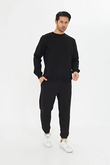 TRENDHİLL Unrival 3 Thread Cotton Basic Crew Neck Unisex Tracksuit Set 5738