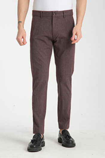 Frappoli Düz Erkek Yandan Cepli Klasik Bel Slim Fit Chino Pantolon
