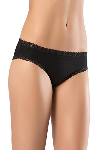 ERDEM İÇ GİYİM Erdem Μαύρο Lycra Δαντελένιο Σλιπ 2535