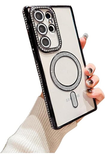 UnDePlus Samsung Galaxy S24 Ultra Case Silvery Magsafe Camera Edge Stone Cover